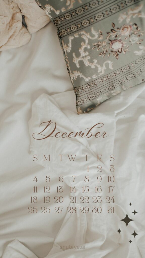 ShutEye Printable December Calendar 2022