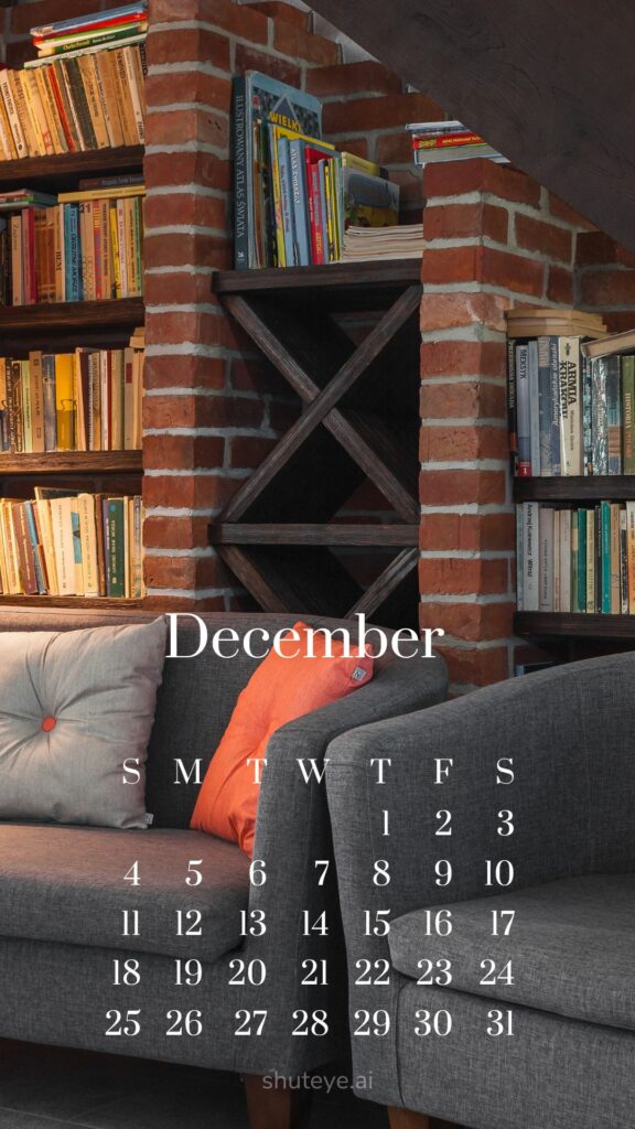 ShutEye Printable December Calendar 2022