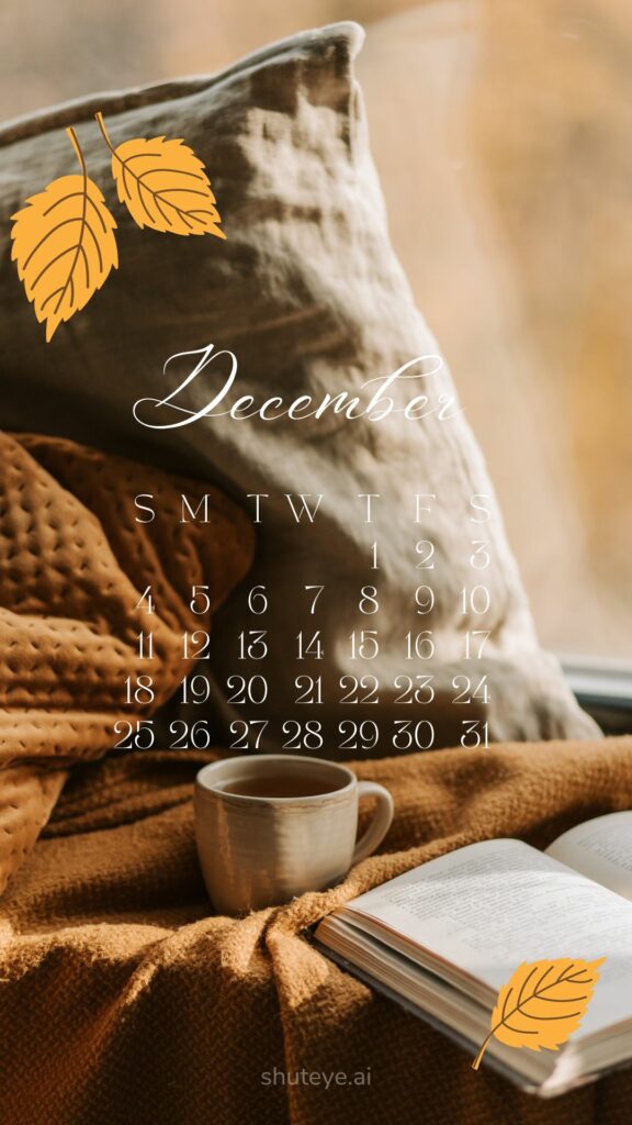 ShutEye Printable December Calendar 2022