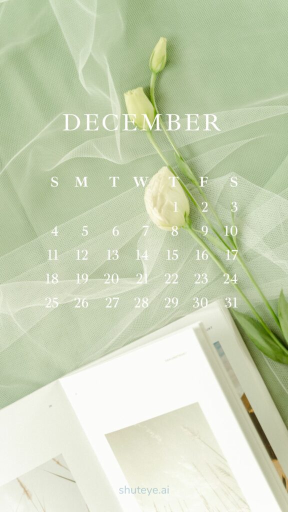 ShutEye Printable December Calendar 2022