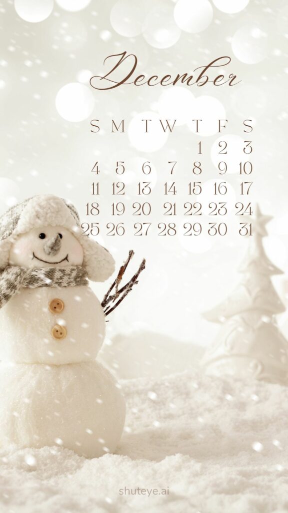 ShutEye Printable December Calendar 2022 22