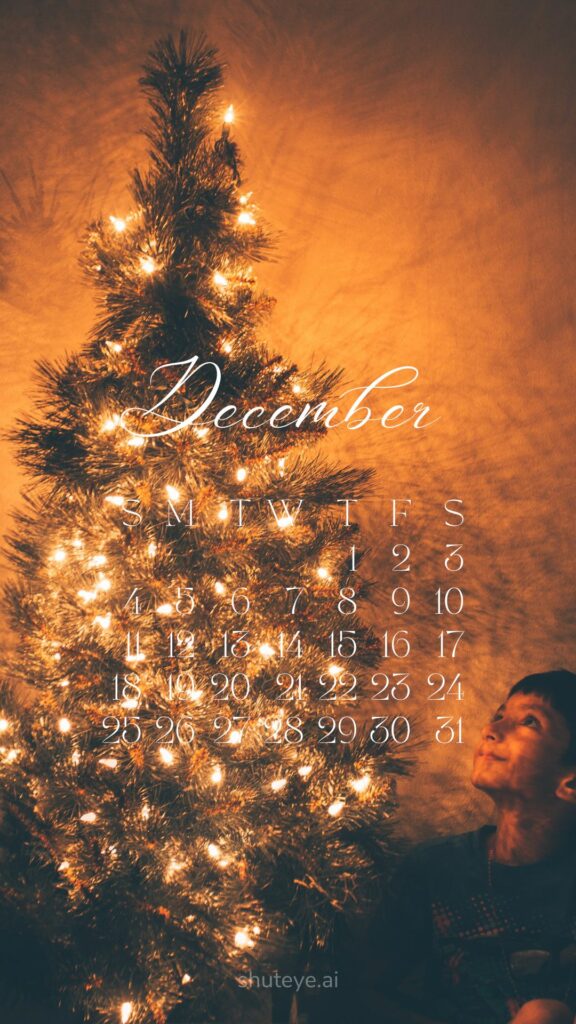 ShutEye Printable December Calendar 2022