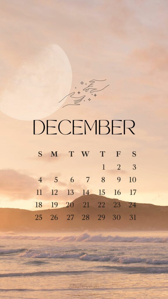 ShutEye Printable December Calendar 2022