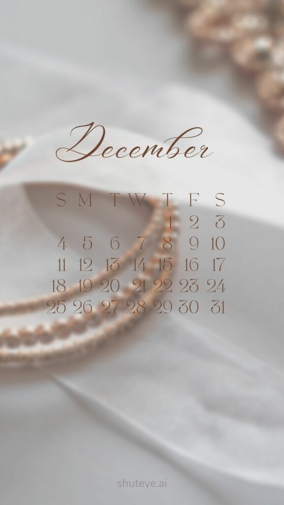 ShutEye Printable December Calendar 2022