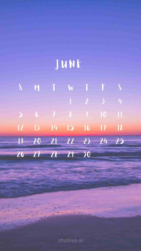 ShutEye Printable June Calendar 2024