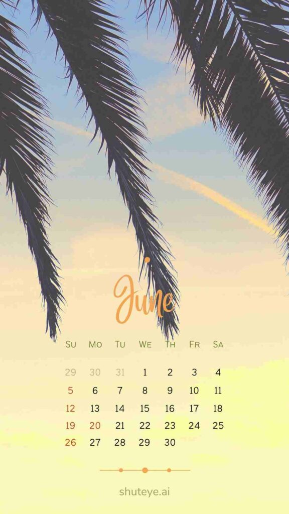 ShutEye Printable June Calendar 2024