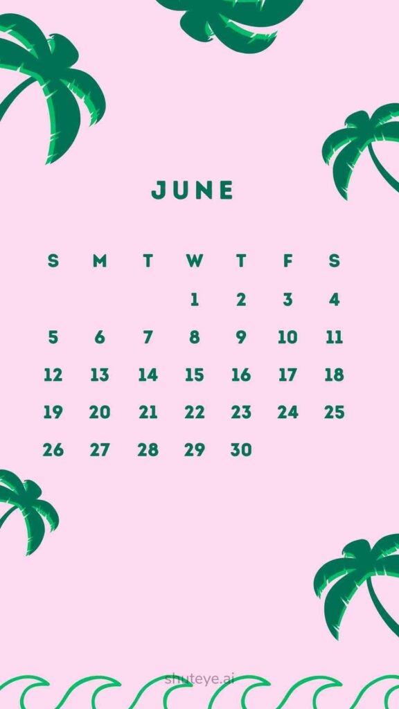 ShutEye Printable June Calendar 