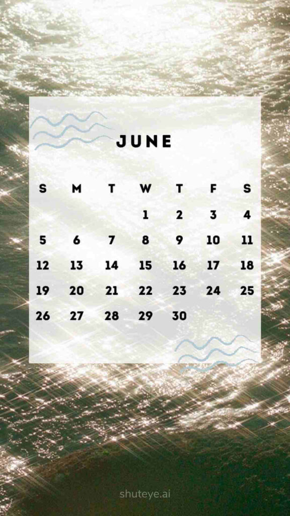 ShutEye Printable June Calendar 