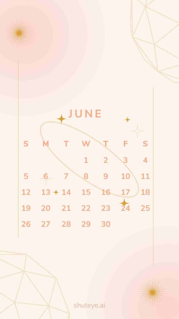 ShutEye Printable June Calendar 2022 1