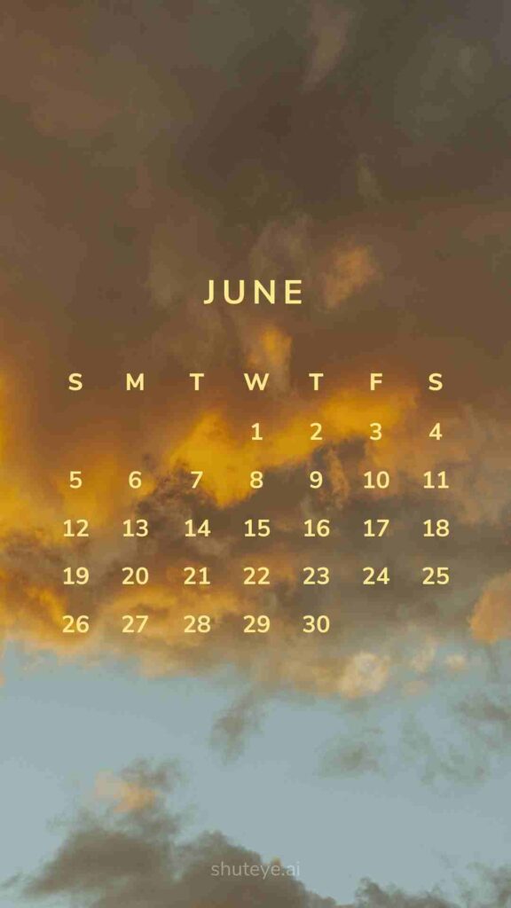 ShutEye Printable June Calendar 2022 1