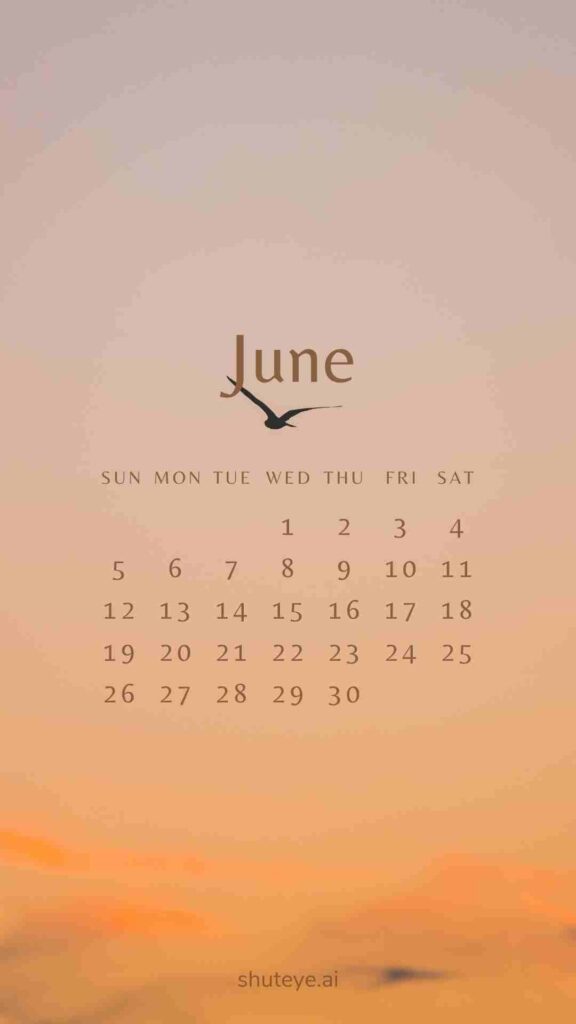 ShutEye Printable June Calendar 2024