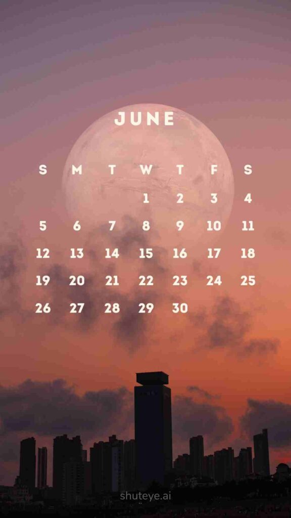 ShutEye Printable June Calendar 2022 1