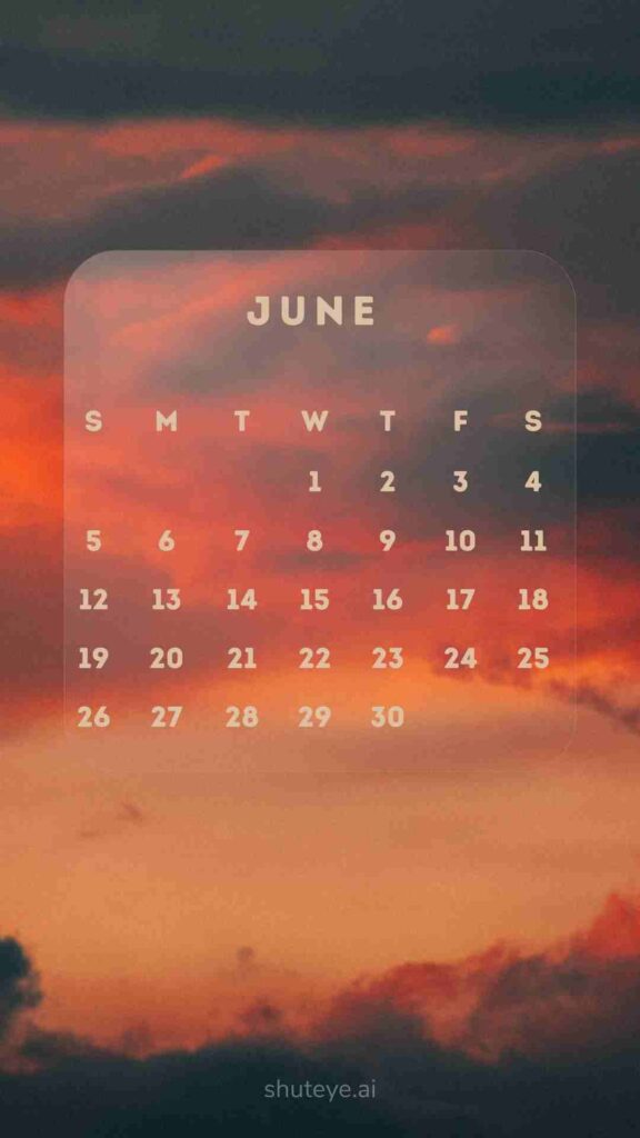 ShutEye Printable June Calendar