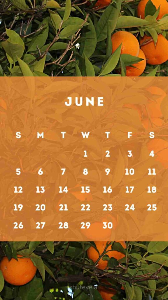 ShutEye Printable June Calendar 2022 1