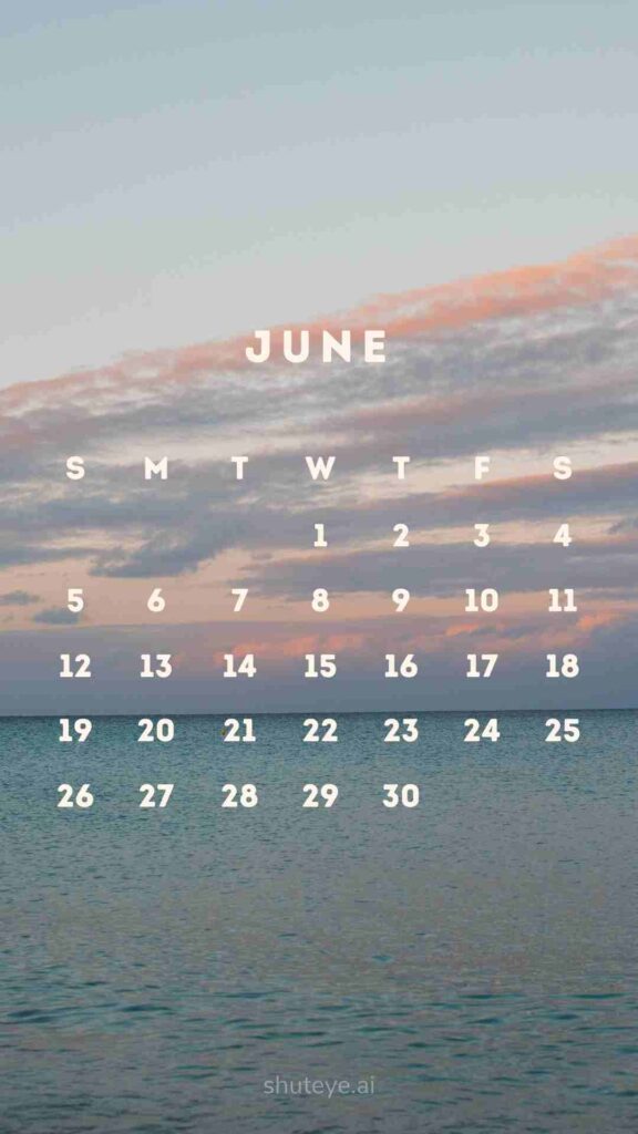 ShutEye Printable June Calendar