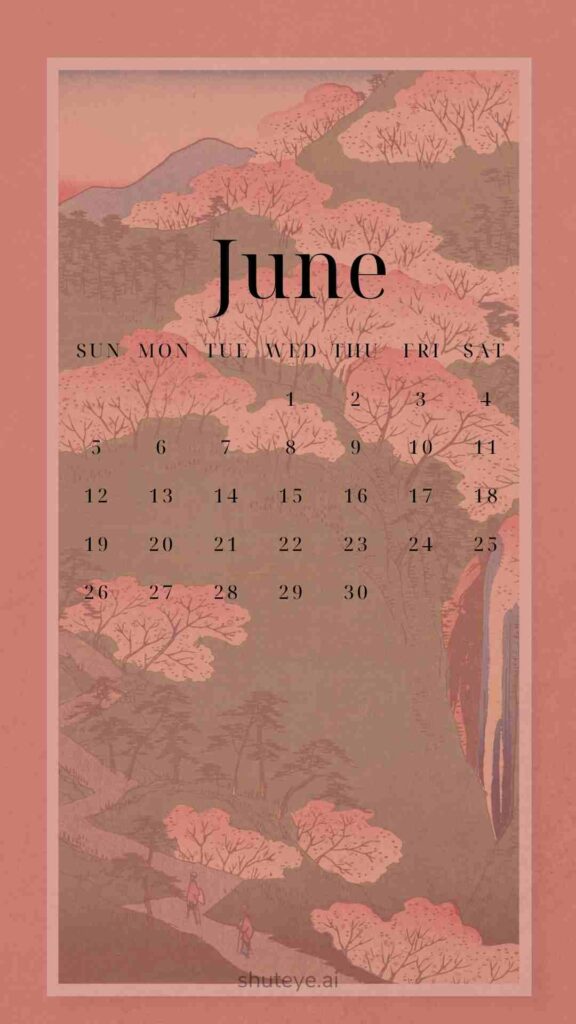 ShutEye Printable June Calendar 2024