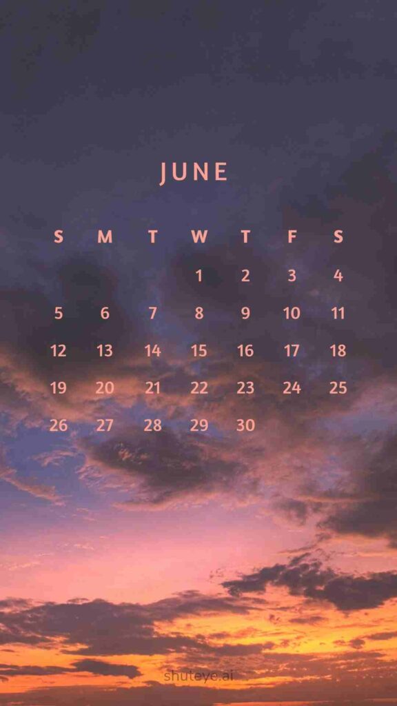 ShutEye Printable June Calendar 2024