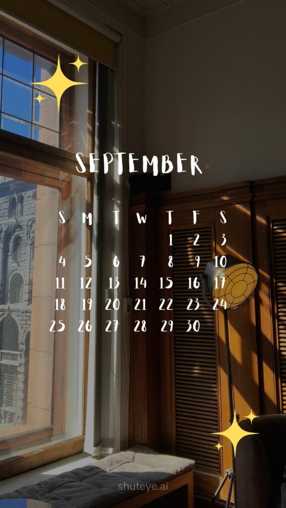 ShutEye Printable September Calendar 2022