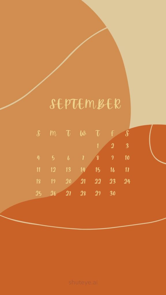 ShutEye Printable September Calendar 2022