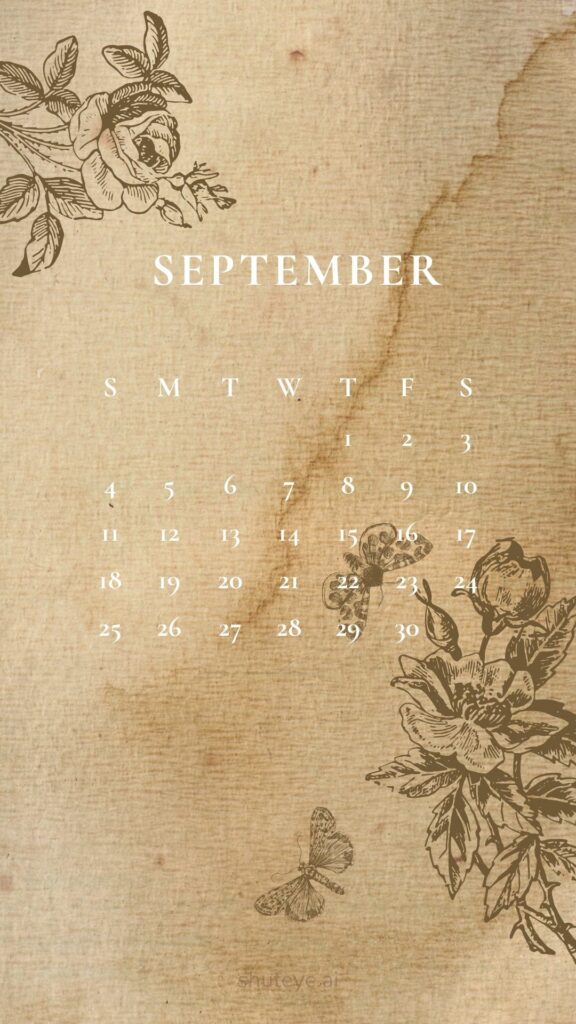 ShutEye Printable September Calendar 2022