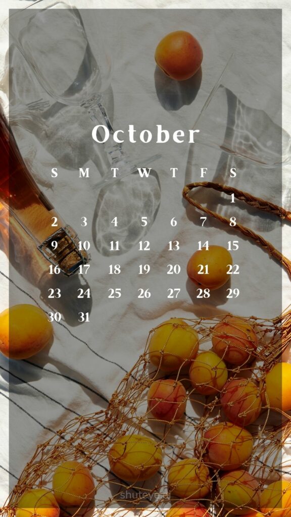 ShutEye Printable October Calendar 2022