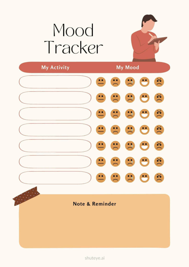 ShutEye Free Printable Mood Tracker Bullet Journal Templates and Ideas