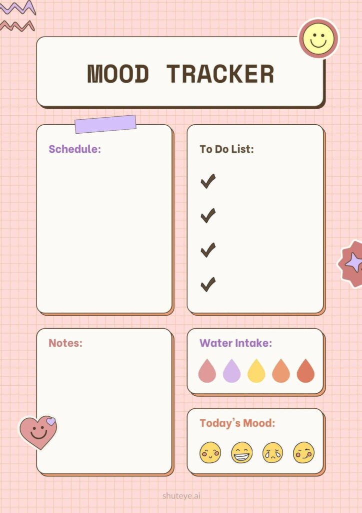 ShutEye Free Printable Mood Tracker Bullet Journal Templates and Ideas