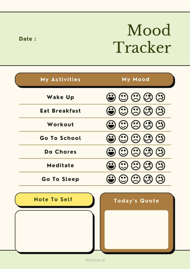 ShutEye Free Printable Mood Tracker Bullet Journal Templates and Ideas