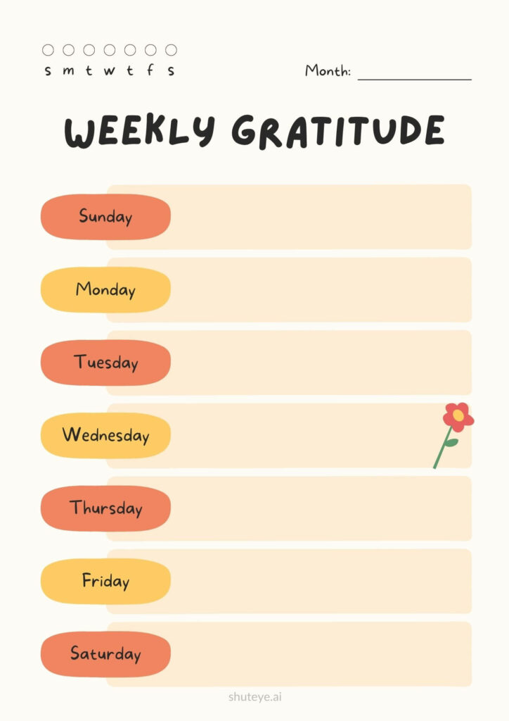 ShutEye Free printable gratitude journal