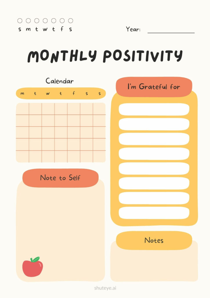 ShutEye Free printable gratitude journal