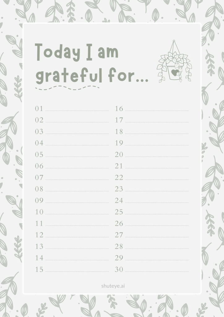 ShutEye gratitude pages