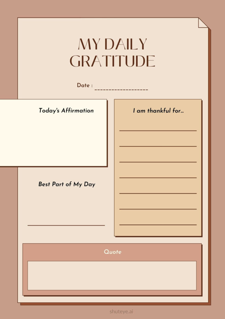 ShutEye gratitude pages