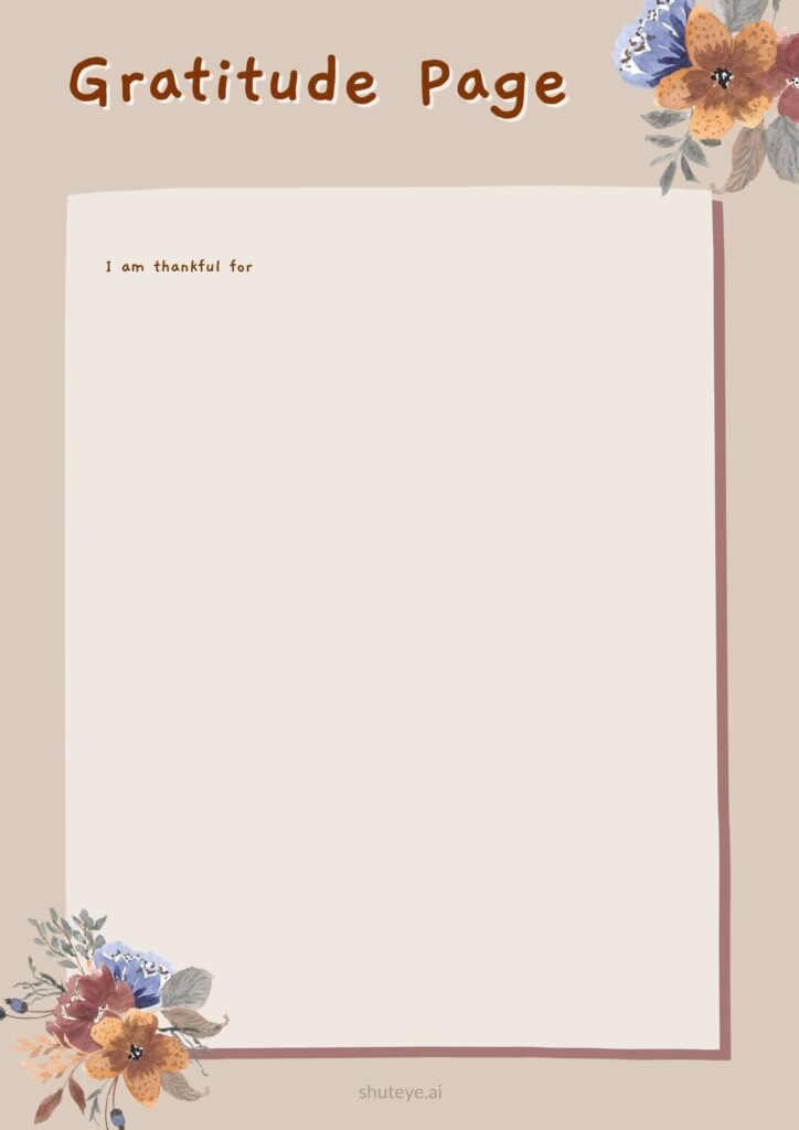 ShutEye Free printable gratitude journal2