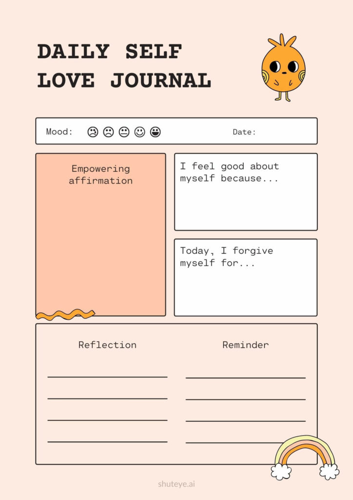 ShutEye Printable Self Love Journal Pages