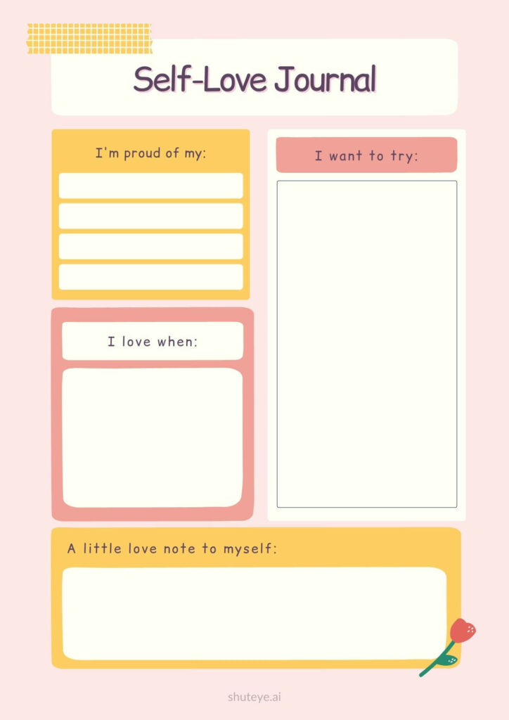 ShutEye Printable Self Love Journal Pages