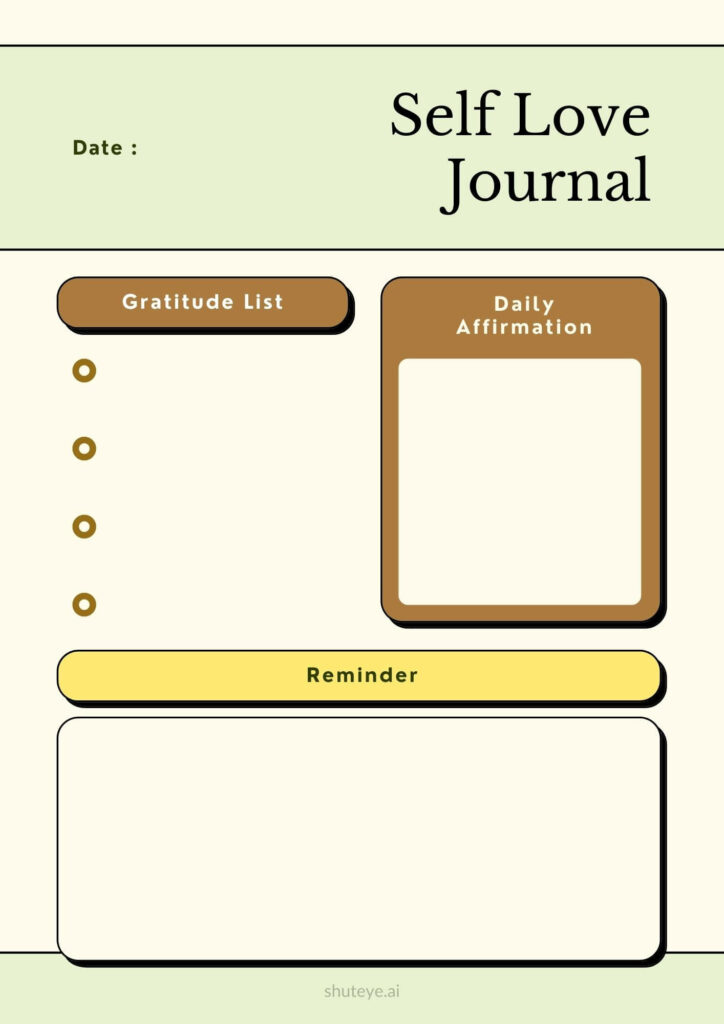 ShutEye Printable Self Love Journal Pages