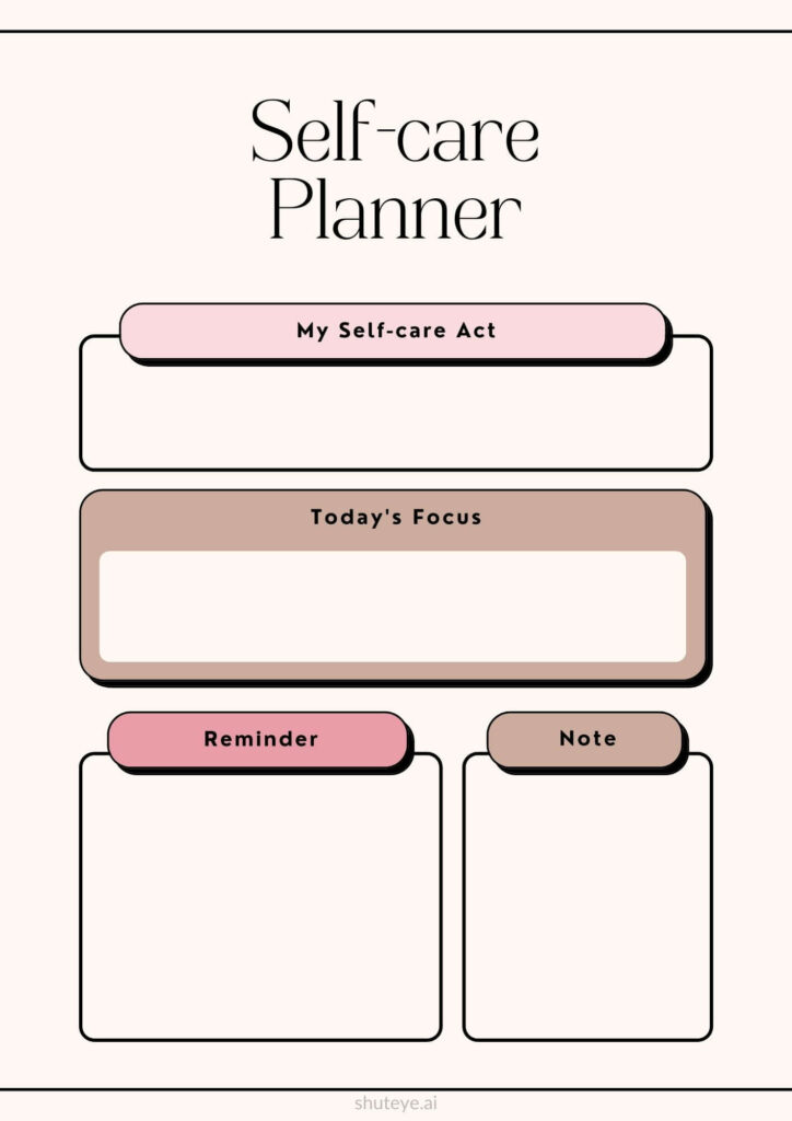 ShutEye free printable Self-care Planner Pdf free