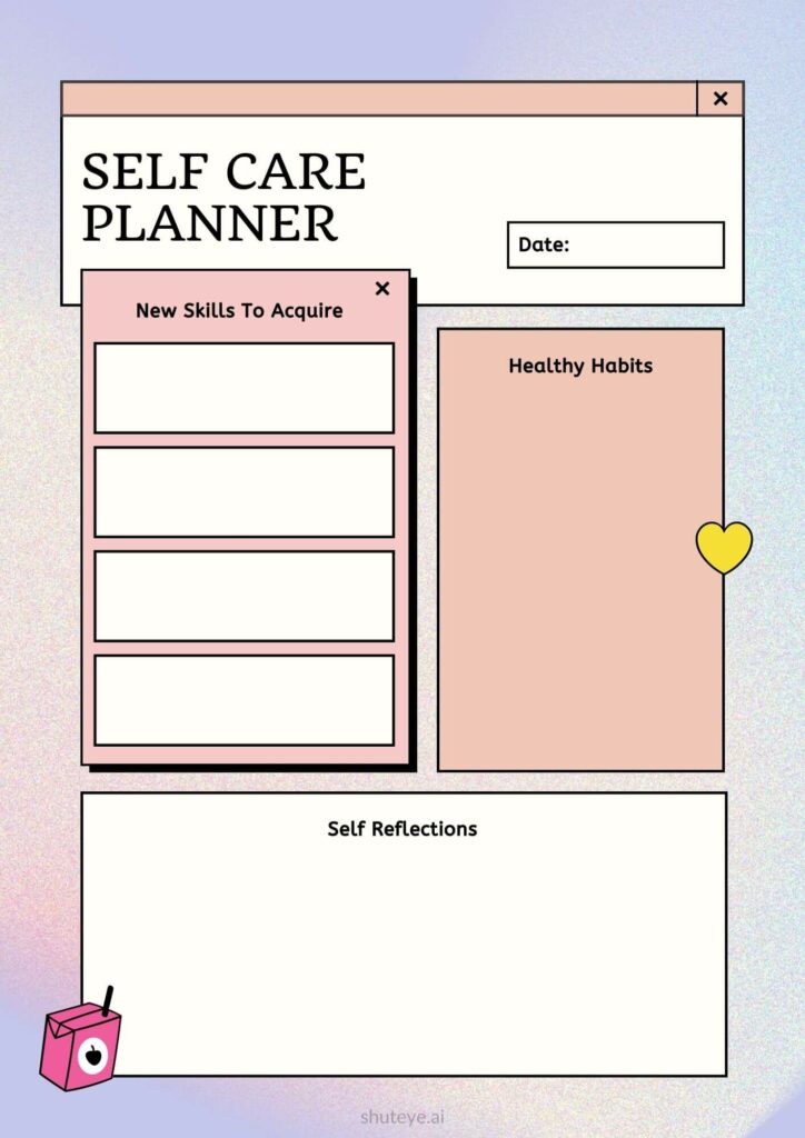 ShutEye free printable Self-care Planner Pdf free