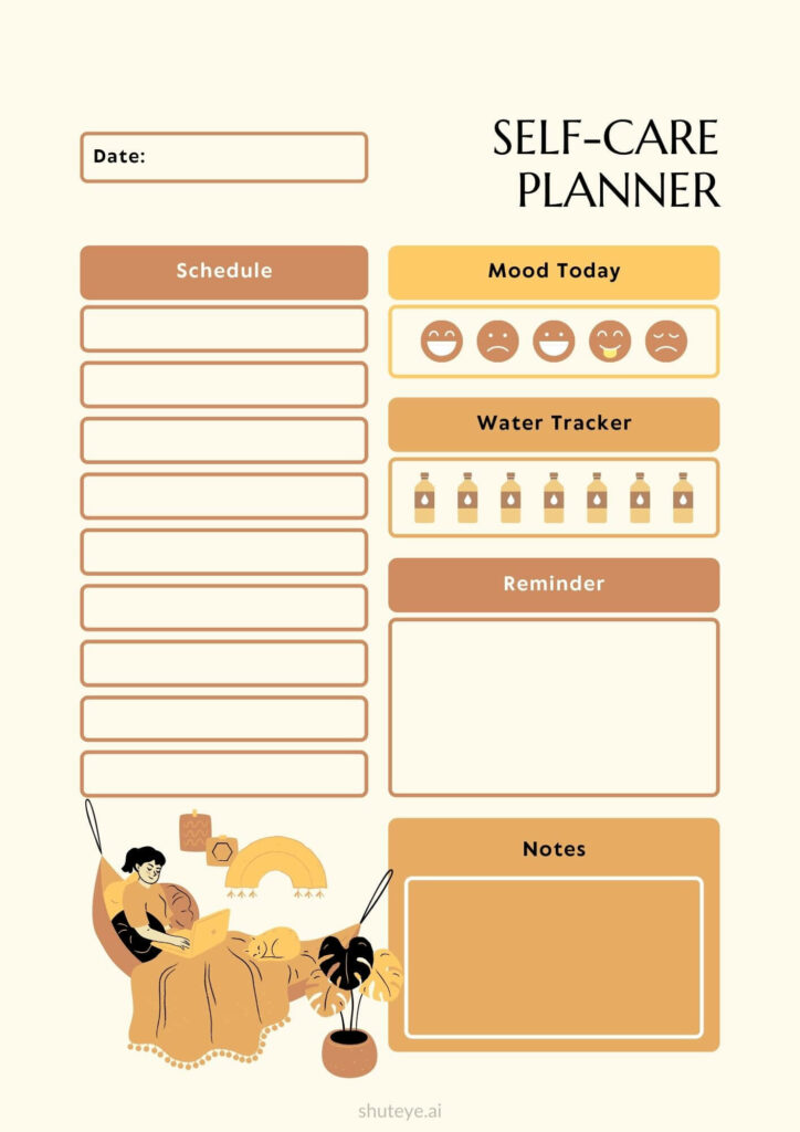 ShutEye free printable Self-care Planner Pdf free