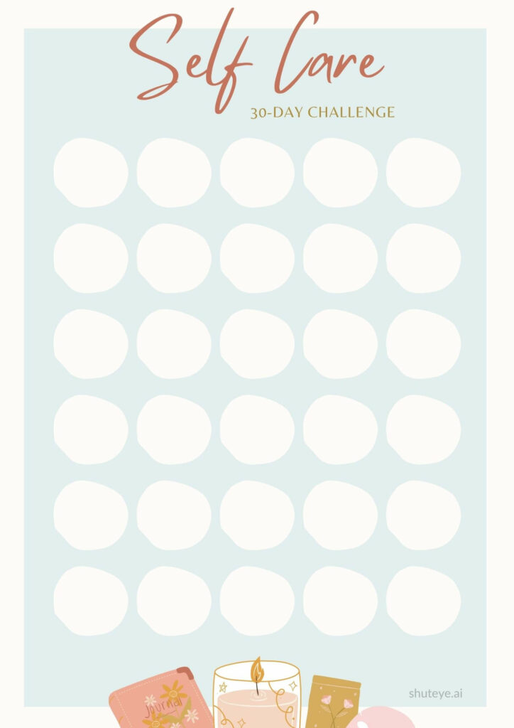 ShutEye 30-Day Self-Care Challenge Printables & Ideas