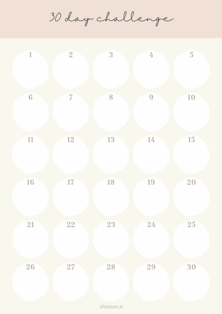 ShutEye 30-Day Self-Care Challenge Printables & Ideas