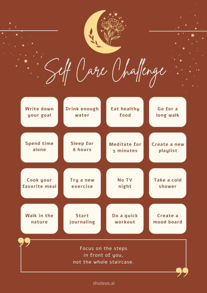 ShutEye 30-Day Self-Care Challenge Printables & Ideas