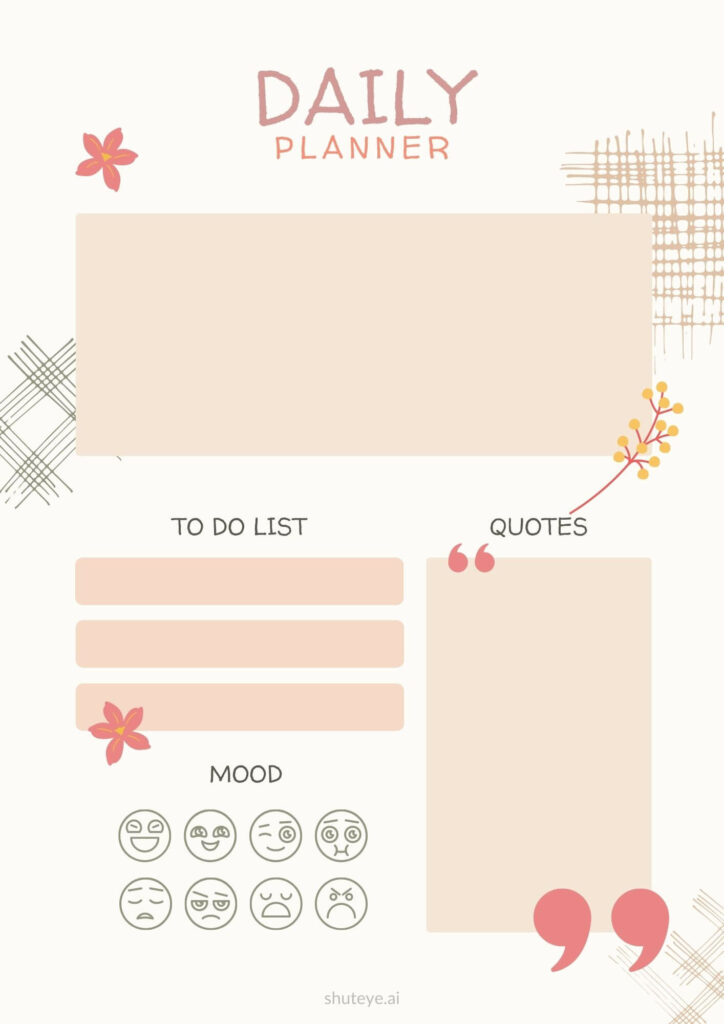 ShutEye Free Printable Daily Planner Template for Work and Study