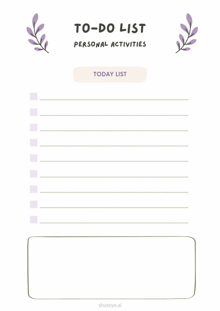 ShutEye Free Printable Daily Planner Template for Work and Study