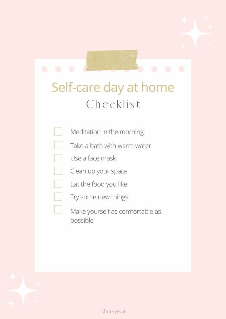 ShutEye Printable Daily Self-Care Checklist