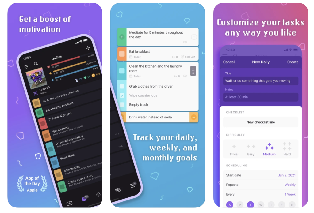 Habitica habit tracker apps