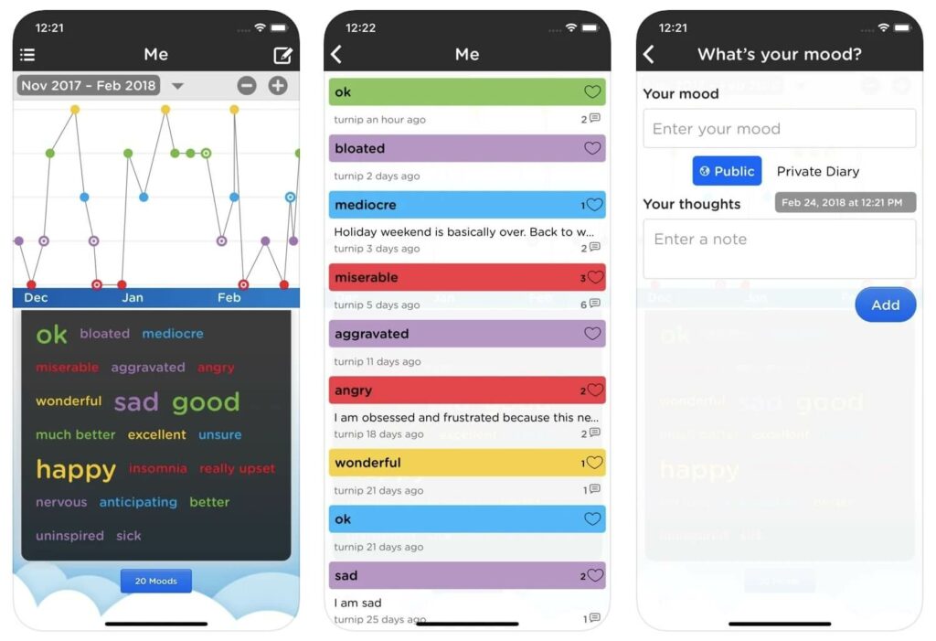 Moodtrack Social Diary
mood tracker apps