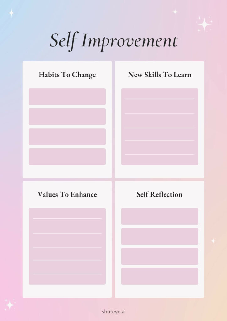 ShutEye Bullet Journal Ideas for Self Improvement