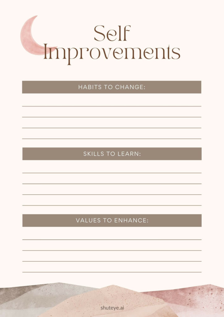 ShutEye Bullet Journal Ideas for Self Improvement