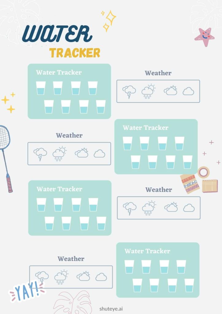 free water tracker bullet journal ideas